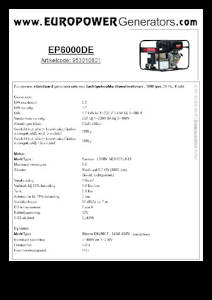 Dizelski generatori Europower EP6000DE (S)