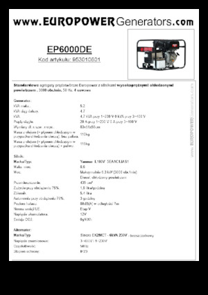 Dizelski generatori Europower EP6000DE (S)