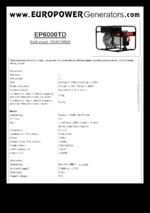 Dizelski generatori Europower EP6000TD (S)