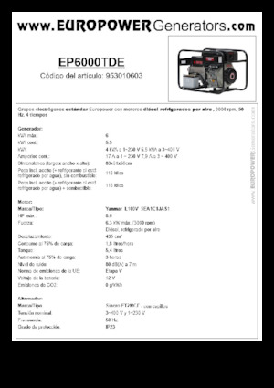 Dizelski generatori Europower EP6000TDE (S)
