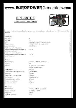 Dizelski generatori Europower EP6000TDE (S)