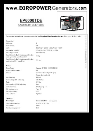 Dizelski generatori Europower EP6000TDE (S)