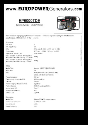 Dizelski generatori Europower EP6000TDE (S)