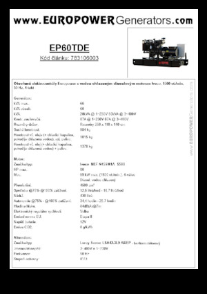 Dizelski generatori Europower EP60TDE (LS)