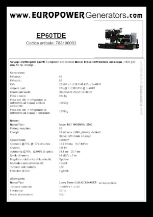Dizelski generatori Europower EP60TDE (LS)