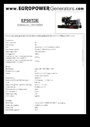 Dizelski generatori Europower EP60TDE (LS)