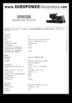 Dizelski generatori Europower EP60TDE (MA)