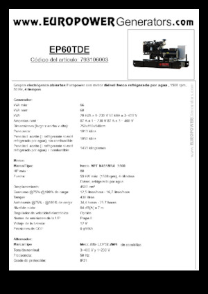 Dizelski generatori Europower EP60TDE (MA)