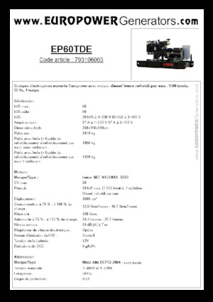 Dizelski generatori Europower EP60TDE (MA)