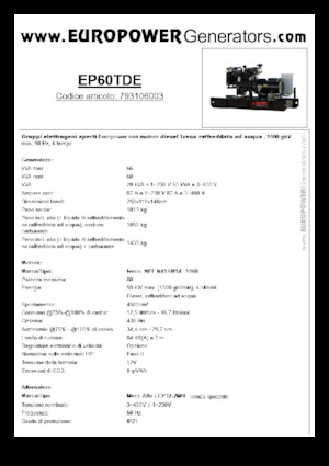 Dizelski generatori Europower EP60TDE (MA)