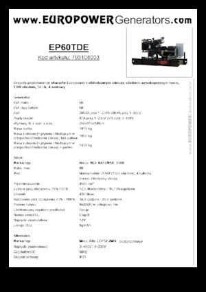 Dizelski generatori Europower EP60TDE (MA)