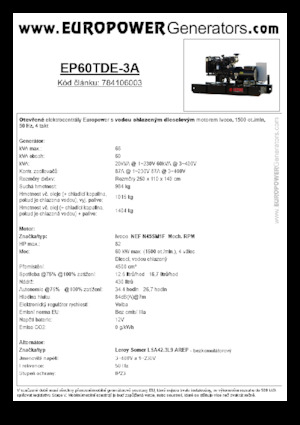 Dizelski generatori Europower EP60TDE-3A (LS)