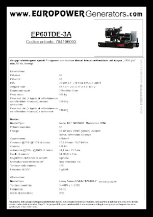 Dizelski generatori Europower EP60TDE-3A (LS)