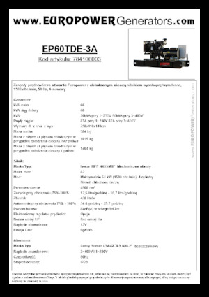 Dizelski generatori Europower EP60TDE-3A (LS)