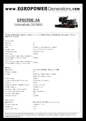 Dizelski generatori Europower EP60TDE-3A (MA)