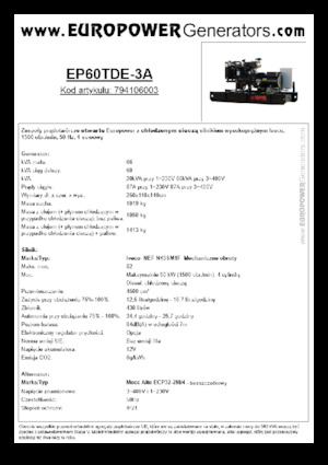Dizelski generatori Europower EP60TDE-3A (MA)
