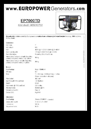 Dizelski generatori Europower EP7000TD (S)