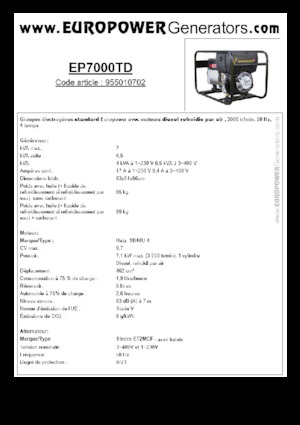 Dizelski generatori Europower EP7000TD (S)