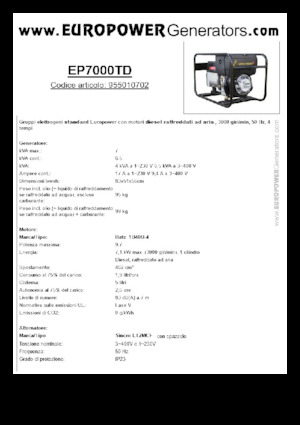 Dizelski generatori Europower EP7000TD (S)