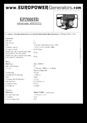 Dizelski generatori Europower EP7000TD (S)