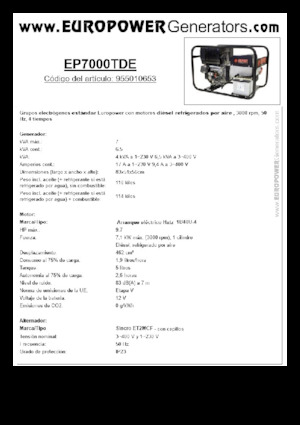 Dizelski generatori Europower EP7000TDE (S)