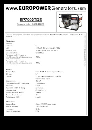 Dizelski generatori Europower EP7000TDE (S)