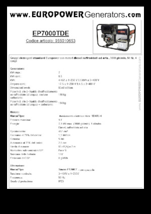 Dizelski generatori Europower EP7000TDE (S)