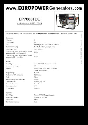 Dizelski generatori Europower EP7000TDE (S)