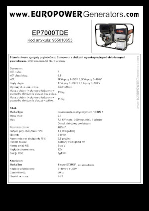Dizelski generatori Europower EP7000TDE (S)