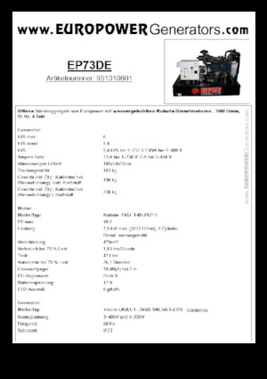 Dizelski generatori Europower EP73DE (S)