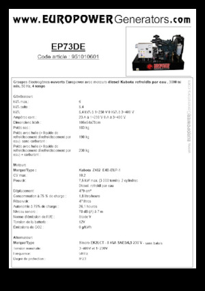 Dizelski generatori Europower EP73DE (S)