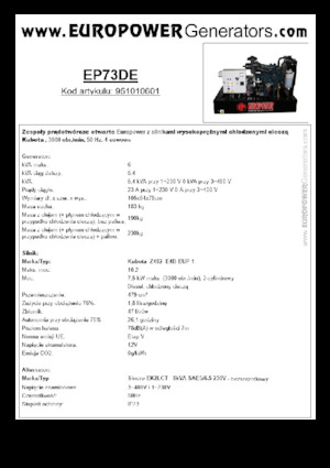Dizelski generatori Europower EP73DE (S)