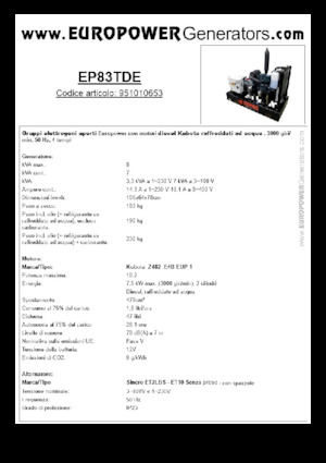 Dizelski generatori Europower EP83TDE (S)