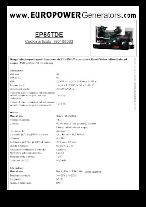 Dizelski generatori Europower EP85TDE (MA)