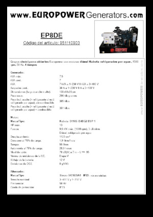 Dizelski generatori Europower EP8DE (S)