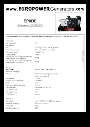 Dizelski generatori Europower EP8DE (S)