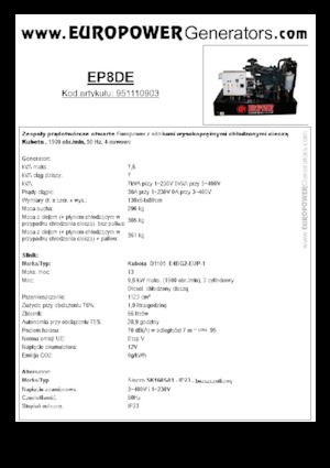Dizelski generatori Europower EP8DE (S)