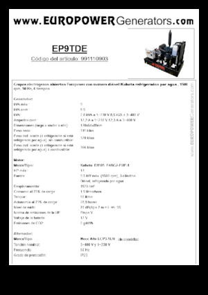 Dizelski generatori Europower EP9TDE (MA)