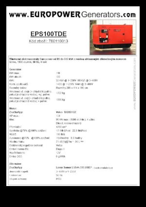 Dizelski generatori Europower EPS100TDE (LS)