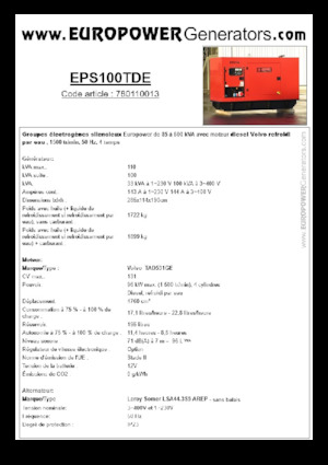 Dizelski generatori Europower EPS100TDE (LS)