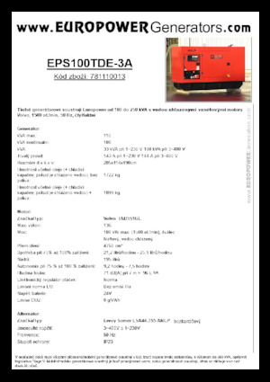 Dizelski generatori Europower EPS100TDE-3A (LS)