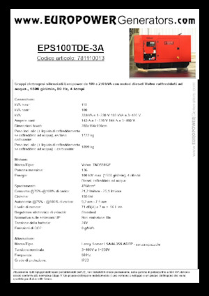 Dizelski generatori Europower EPS100TDE-3A (LS)