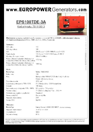 Dizelski generatori Europower EPS100TDE-3A (LS)