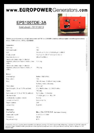 Dizelski generatori Europower EPS100TDE-3A (MA)