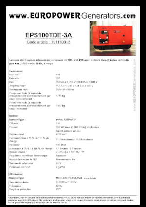 Dizelski generatori Europower EPS100TDE-3A (MA)
