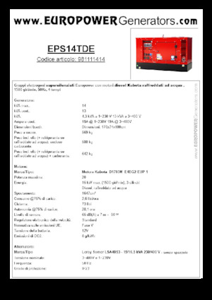 Dizelski generatori Europower EPS14TDE (LS)