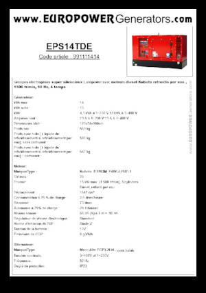 Dizelski generatori Europower EPS14TDE (MA)