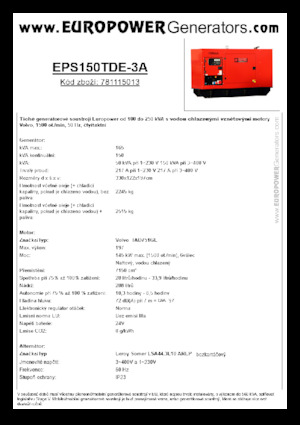 Dizelski generatori Europower EPS150TDE-3A (LS)