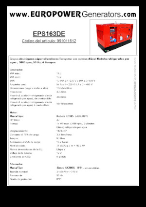 Dizelski generatori Europower EPS163DE (S)