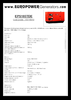 Dizelski generatori Europower EPS180TDE (MA)